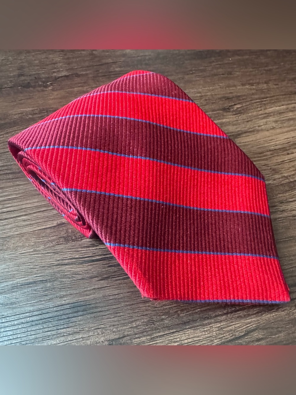 JOS. A. BANK Signature Collection Mens 100% Silk Necktie STRIPED Red Made Italy